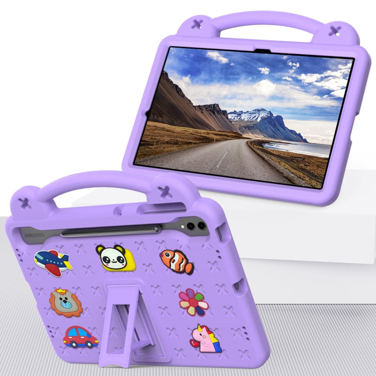 For Samsung Galaxy Tab S9 FE+ 12.4 X610N Handle Kickstand Children EVA Shockproof Tablet Case(Light Purple) - Galaxy Tab S9 FE+ by buy2fix | Online Shopping UK | buy2fix