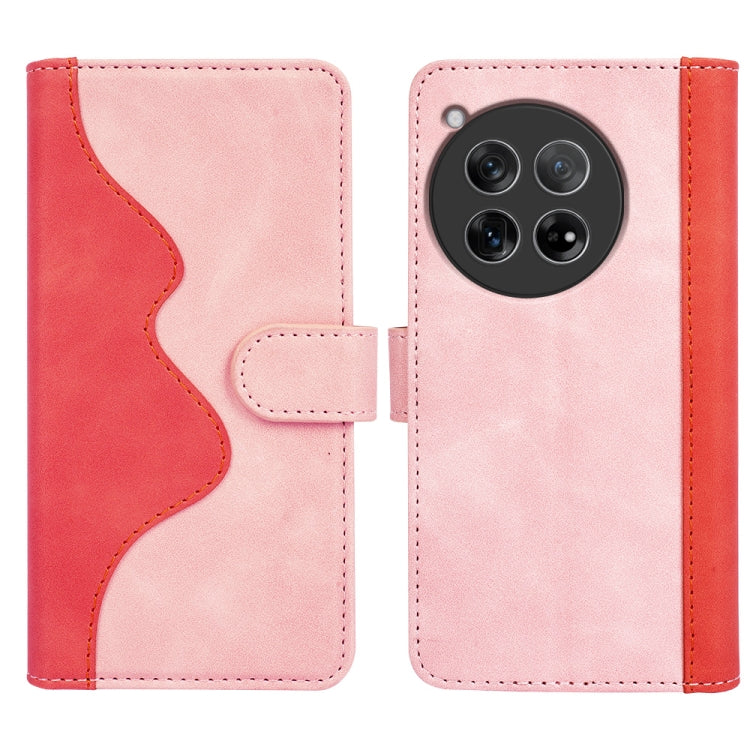 For OnePlus 12 Stitching Horizontal Flip Leather Phone Case(Red) - OnePlus Cases by buy2fix | Online Shopping UK | buy2fix