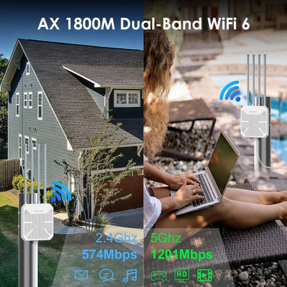 WAVLINK WN573HX1 WiFi 6 AX1800 IP67 Waterproof Outdoor Dual Band Wireless WiFi Routers, Plug:AU Plug - Wireless Routers by WAVLINK | Online Shopping UK | buy2fix