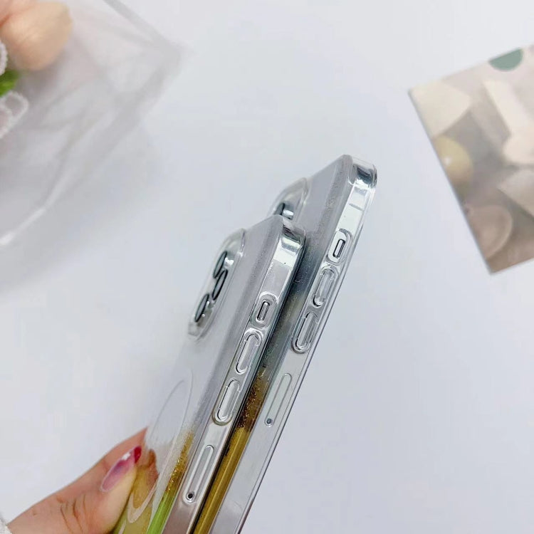 For iPhone 12 Pro Max MagSafe Gilding Hybrid Clear TPU Phone Case(Green) - iPhone 12 Pro Max Cases by buy2fix | Online Shopping UK | buy2fix