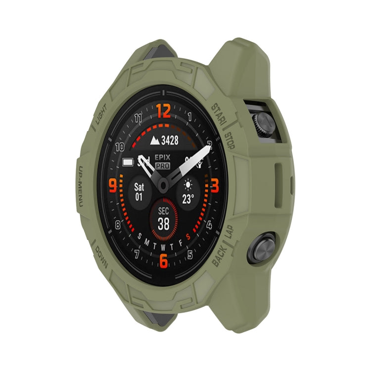 For Garmin Epix Pro 47mm / Fenix 7 / 7 Pro ENKAY Hat-Prince TPU Armor Designed Watch Protective Case(Dark Green) - Watch Cases by ENKAY | Online Shopping UK | buy2fix