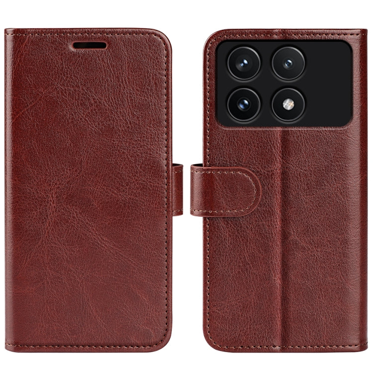 For Xiaomi Redmi K70 R64 Texture Horizontal Flip Leather Phone Case(Brown) - K70 Cases by buy2fix | Online Shopping UK | buy2fix