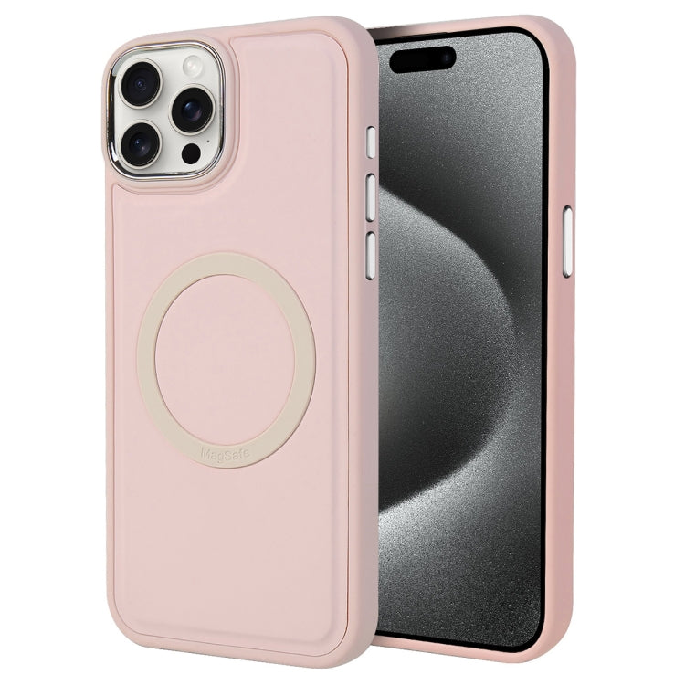 For iPhone 15 Pro Imitation Liquid Skin Feel Plating Magsafe Phone Case(Pink) - iPhone 15 Plus Cases by buy2fix | Online Shopping UK | buy2fix