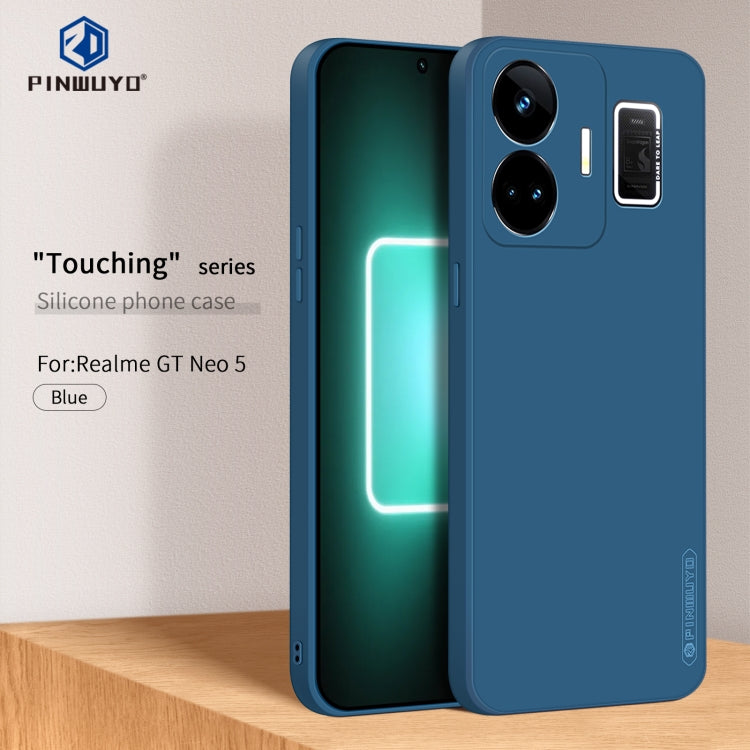 For Realme GT Neo5 PINWUYO Sense Series Liquid Silicone TPU Phone Case(Blue) - Realme Cases by PINWUYO | Online Shopping UK | buy2fix