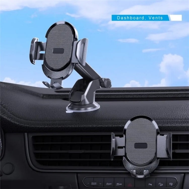 D33 With Air Vent Clip Suction Cup Base Gravity Sensing Car Phone Holder Bracket(Black) - Car Holders by buy2fix | Online Shopping UK | buy2fix