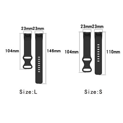 For Fitbit Charge 6 Solid Color Butterfly Buckle Silicone Watch Band, Size:L Size(Gray) - Watch Bands by buy2fix | Online Shopping UK | buy2fix