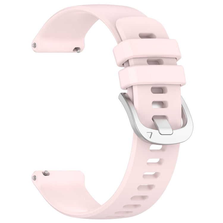 For Garmin Venu 2 Plus Liquid Glossy Silver Buckle Silicone Watch Band(Pink) - Watch Bands by buy2fix | Online Shopping UK | buy2fix