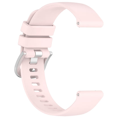 For Garmin Forerunner 158 / 55 Liquid Glossy Silver Buckle Silicone Watch Band(Pink) - Watch Bands by buy2fix | Online Shopping UK | buy2fix