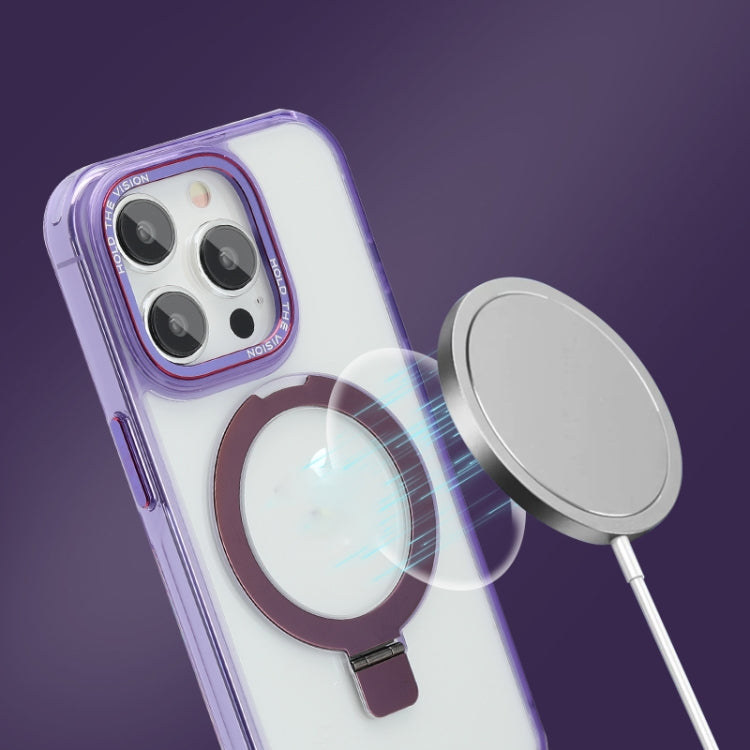 For iPhone 13 Pro Max Starlink Stand Clear Magsafe Phone Case(Purple) - iPhone 13 Pro Max Cases by buy2fix | Online Shopping UK | buy2fix