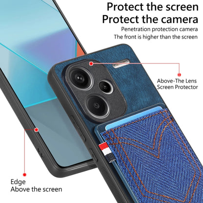 For Xiaomi Redmi Note 13 Pro+ Denim Texture Leather Skin Phone Case with Card Slot(Blue) - Note 13 Pro+ Cases by buy2fix | Online Shopping UK | buy2fix