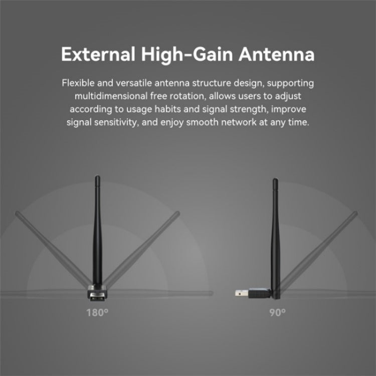 LB-LINK BL-WN300AX External High Gain Antenna WiFi 6 USB Wireless Network Adapter - USB Network Adapter by LB-LINK | Online Shopping UK | buy2fix