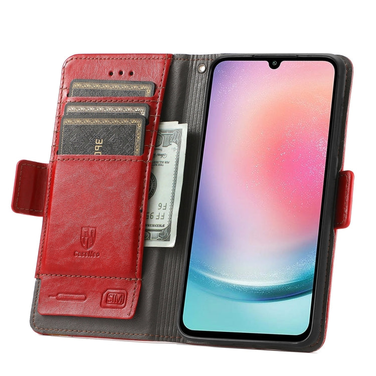 For Samsung Galaxy S23 FE 5G CaseNeo Splicing Dual Magnetic Buckle Leather Phone Case(Red) - Galaxy S23 FE 5G Cases by buy2fix | Online Shopping UK | buy2fix