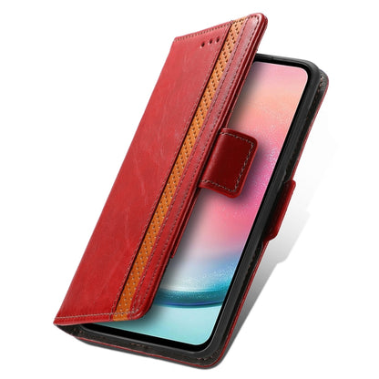 For Samsung Galaxy S23 FE 5G CaseNeo Splicing Dual Magnetic Buckle Leather Phone Case(Red) - Galaxy S23 FE 5G Cases by buy2fix | Online Shopping UK | buy2fix