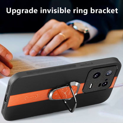 For Xiaomi 13 Pro Magnetic Litchi Leather Back Phone Case with Holder(Black) - 13 Pro Cases by buy2fix | Online Shopping UK | buy2fix