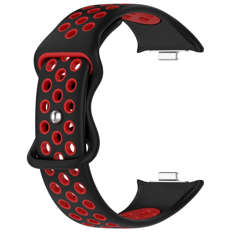 For Redmi Watch 4 Dual Color Perforated Silicone Watch Band(Black Red) - Watch Bands by buy2fix | Online Shopping UK | buy2fix