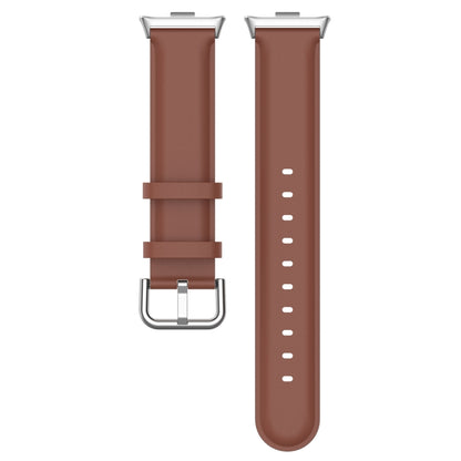 For Redmi Watch 4 Round Tail Top Layer Leather Watch Band(Brown) - Watch Bands by buy2fix | Online Shopping UK | buy2fix