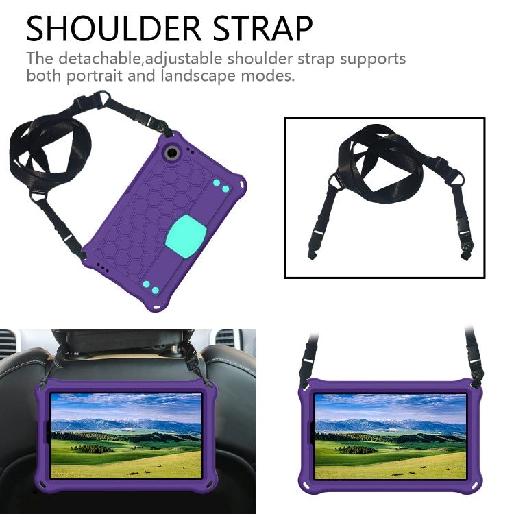 For Blackview Tab 60 8.7 2023 Honeycomb EVA Hybrid PC Tablet Case with Strap(Purple+Aqua) - Others by buy2fix | Online Shopping UK | buy2fix