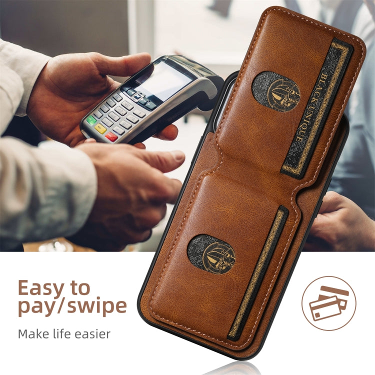 For iPhone 16 Pro Max Suteni H02 Leather Wallet Stand Back Phone Case(Brown) - iPhone 16 Pro Max Cases by Suteni | Online Shopping UK | buy2fix