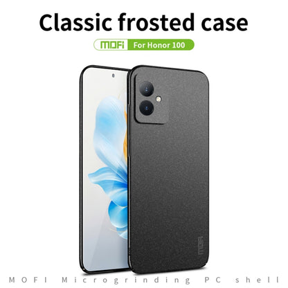 For Honor 100 MOFI Fandun Series Frosted PC Ultra-thin All-inclusive Phone Case(Blue) - Honor Cases by MOFI | Online Shopping UK | buy2fix