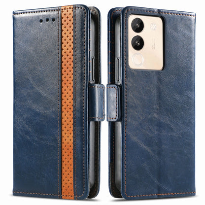 For vivo X100 Pro CaseNeo Splicing Dual Magnetic Buckle Leather Phone Case(Blue) - X100 Pro Cases by imak | Online Shopping UK | buy2fix