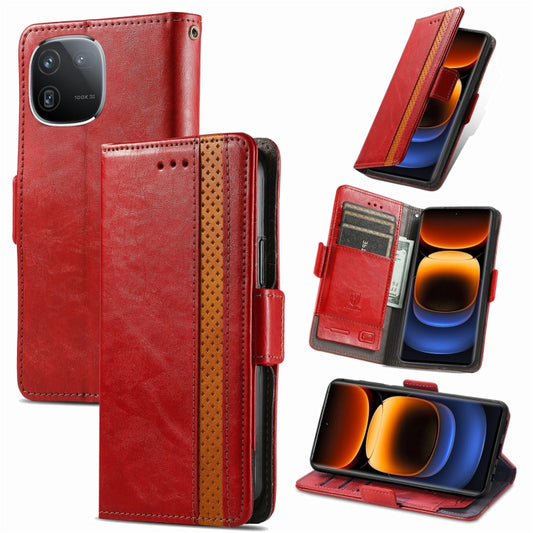 For vivo iQOO 12 Pro CaseNeo Splicing Dual Magnetic Buckle Leather Phone Case(Red) - iQOO 12 Pro Cases by buy2fix | Online Shopping UK | buy2fix