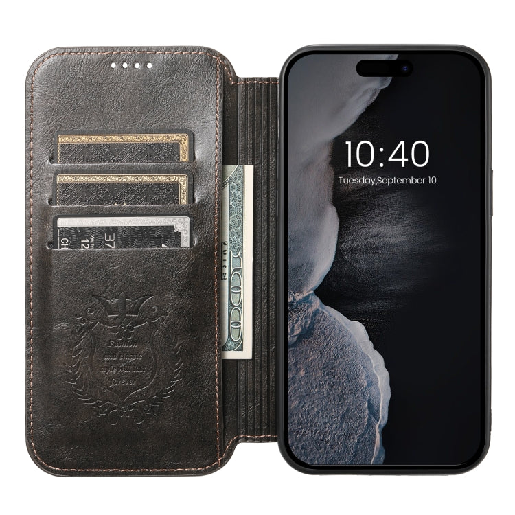 For iPhone 15 Pro Max Suteni J05 Leather Magnetic MagSafe Phone Case(Black) - iPhone 15 Pro Max Cases by Suteni | Online Shopping UK | buy2fix