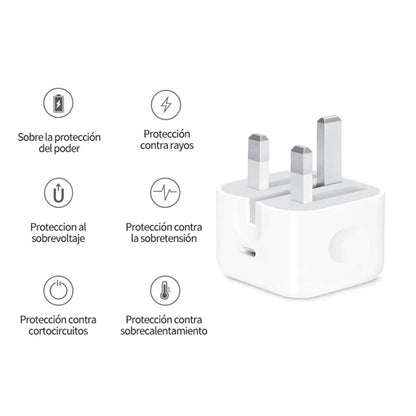 PD35W USB-C / Type-C Port Charger with 1m Type-C to Type-C Data Cable, UK Plug - USB Charger by buy2fix | Online Shopping UK | buy2fix