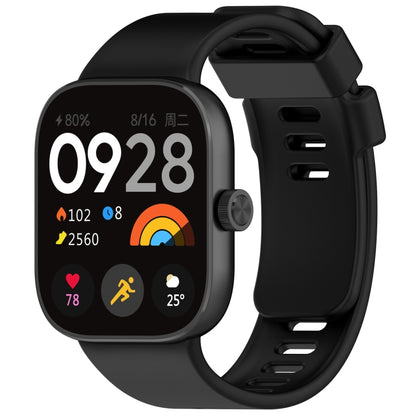 For Redmi Watch 4 Solid Color Silicone Sports Watch Band(Black) - Watch Bands by buy2fix | Online Shopping UK | buy2fix