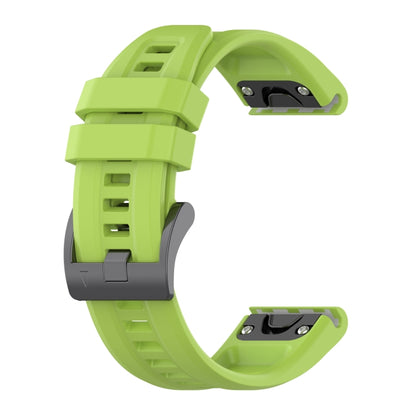 For Garmin Fenix 7 Pro Solid Color Black Buckle Silicone Quick Release Watch Band(Lime green) - Watch Bands by buy2fix | Online Shopping UK | buy2fix