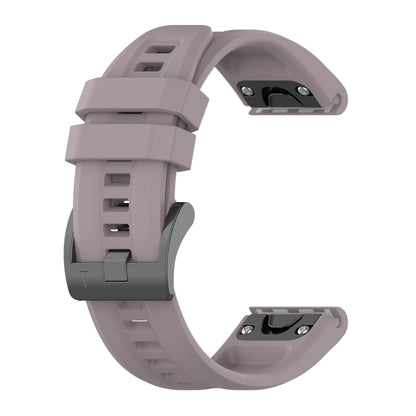 For Garmin Fenix 5 / Fenix 5 Plus Solid Color Black Buckle Silicone Quick Release Watch Band(Purple) - Watch Bands by buy2fix | Online Shopping UK | buy2fix