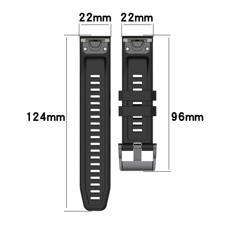 For Garmin Descent G1 / G1 Solar Solid Color Black Buckle Silicone Quick Release Watch Band(Red) - Watch Bands by buy2fix | Online Shopping UK | buy2fix