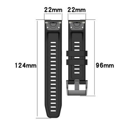 For Garmin Fenix 5 / Fenix 5 Plus Solid Color Black Buckle Silicone Quick Release Watch Band(Yellow) - Watch Bands by buy2fix | Online Shopping UK | buy2fix