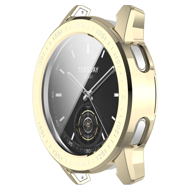 For Xiaomi Watch S3 Full Package TPU Electroplated Watch Protective Case(Light Gold) - Watch Cases by buy2fix | Online Shopping UK | buy2fix