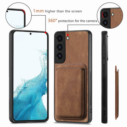 For Samsung Galaxy S22 5G Retro Leather Card Bag Magnetic Phone Case(Brown) - Galaxy S22 5G Cases by buy2fix | Online Shopping UK | buy2fix