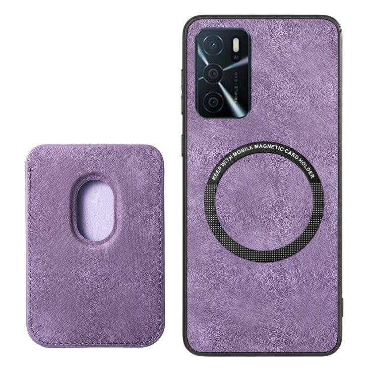 For OPPO K11X 5G Retro Leather Card Bag Magnetic Phone Case(Purple) - OPPO Cases by buy2fix | Online Shopping UK | buy2fix