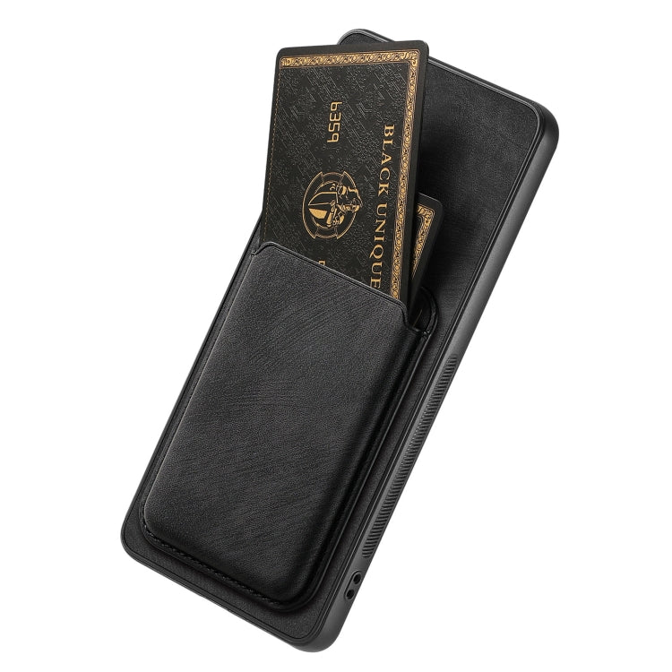 For OPPO Reno8 5G Retro Leather Card Bag Magnetic Phone Case(Black) - OPPO Cases by buy2fix | Online Shopping UK | buy2fix