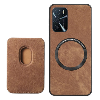 For OPPO A16K Retro Leather Card Bag Magnetic Phone Case(Brown) - OPPO Cases by buy2fix | Online Shopping UK | buy2fix
