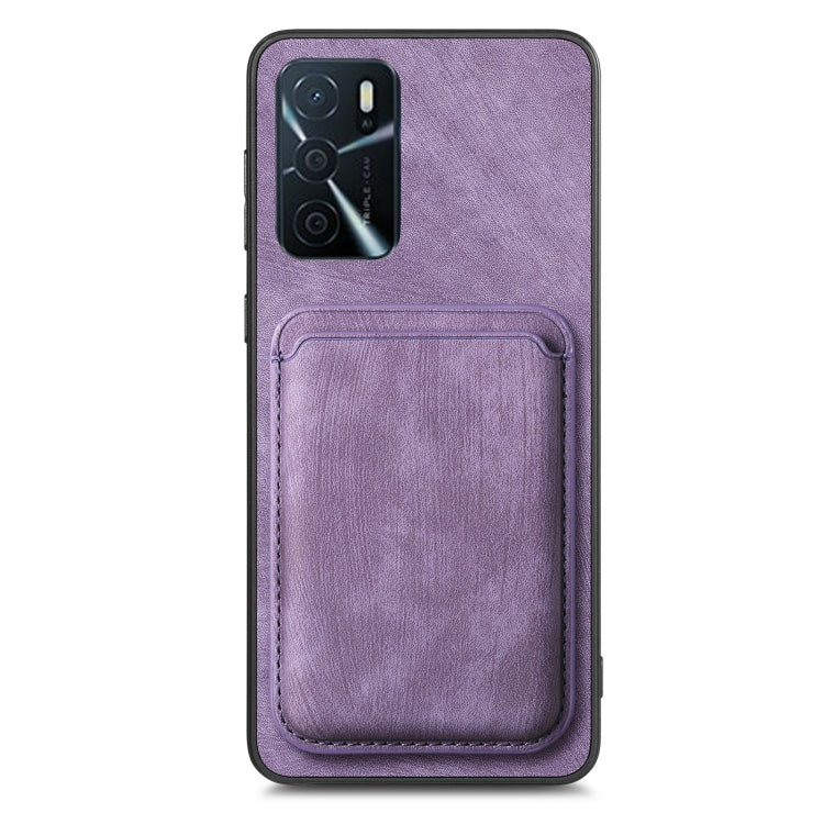 For OPPO A52 / A72/ A92 Retro Leather Card Bag Magnetic Phone Case(Purple) - OPPO Cases by buy2fix | Online Shopping UK | buy2fix