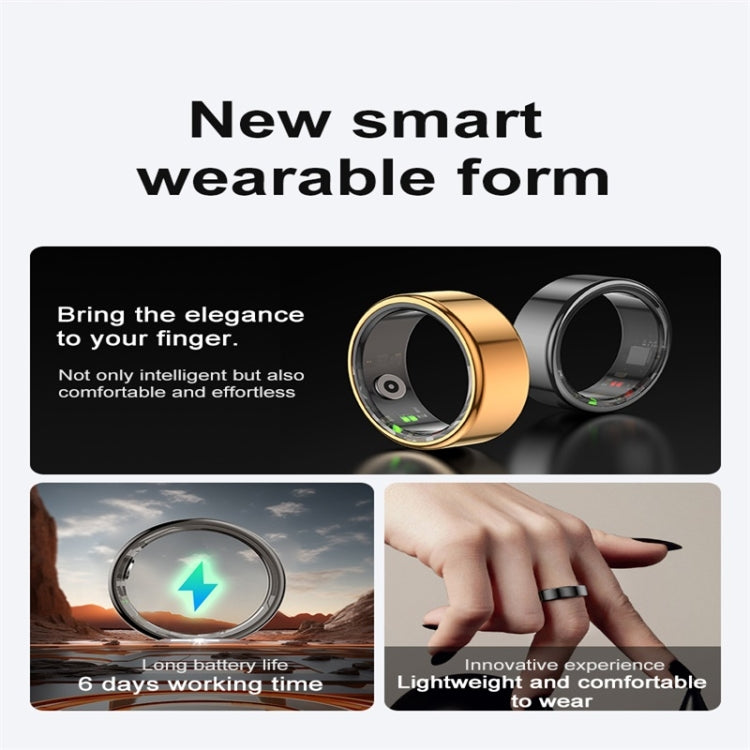 R02 SIZE 8 Smart Ring, Support Heart Rate / Blood Oxygen / Sleep Monitoring / Multiple Sports Modes(Black) - Smart Rings / Smart Telephones by buy2fix | Online Shopping UK | buy2fix