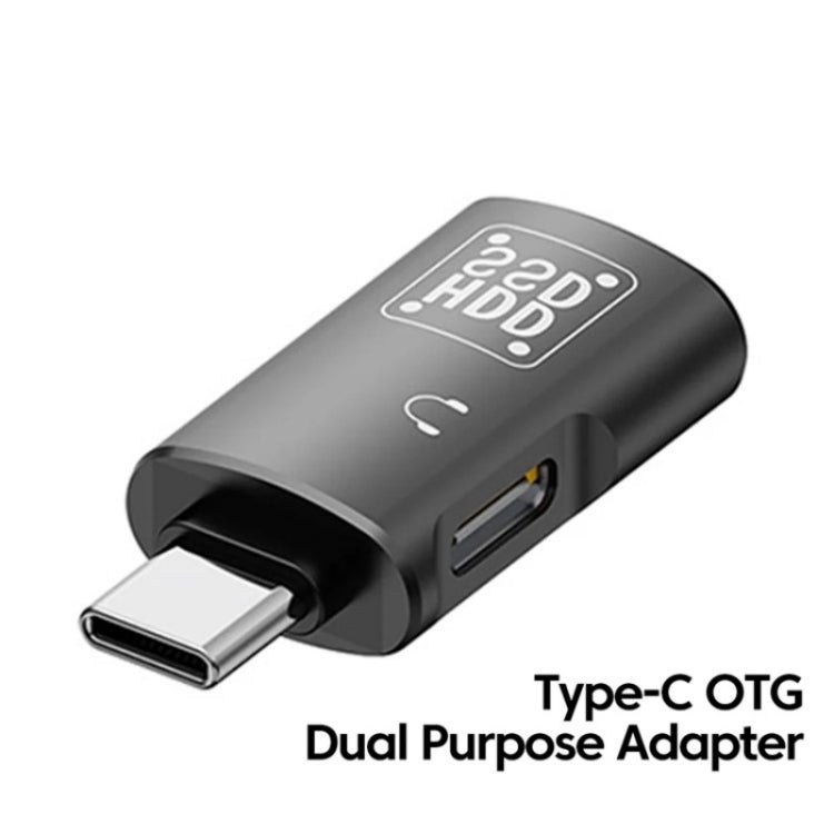 JS-109 USB-C / Type-C to Type-C + USB 3.0 Converter OTG Adapter for Digital Headset and U-Disk(Silver) - OTG Adapter by buy2fix | Online Shopping UK | buy2fix