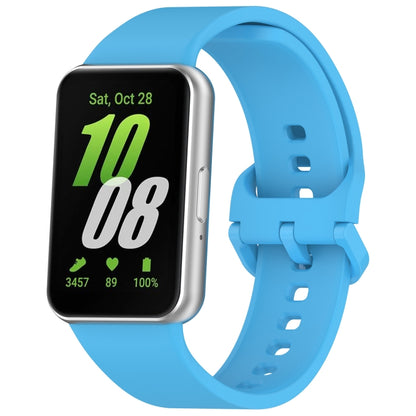 For Samsung Galaxy Fit 3 Solid Color Colorful Buckle Silicone Watch Band(Sky blue) - Watch Bands by buy2fix | Online Shopping UK | buy2fix