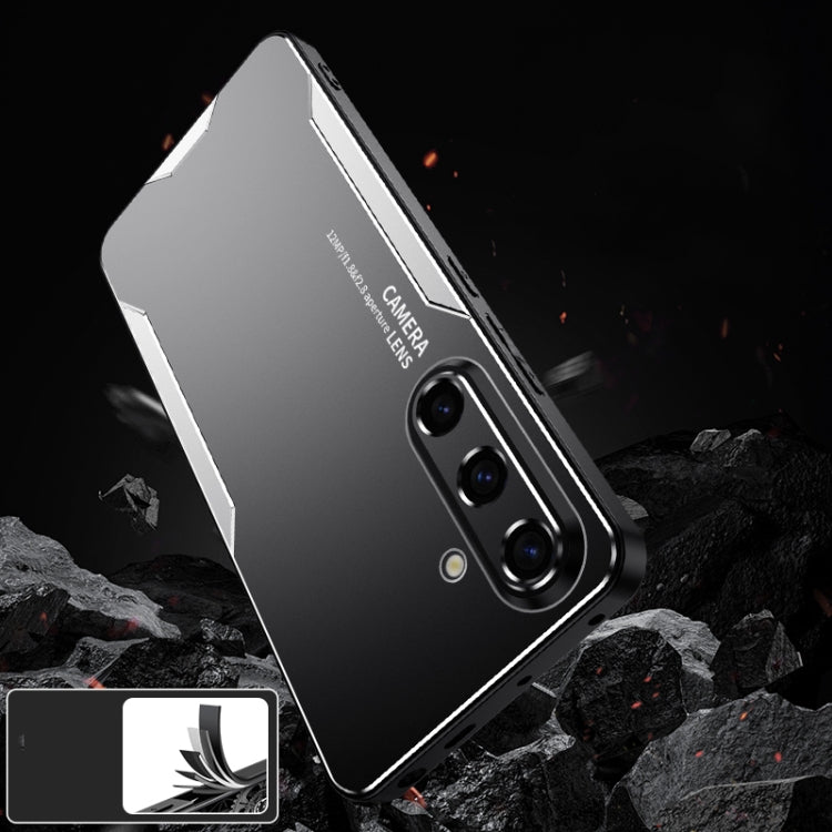 For Samsung Galaxy S25+ 5G Blade Series TPU Hybrid Metal Phone Case(Silver) - Galaxy S25+ 5G Cases by buy2fix | Online Shopping UK | buy2fix