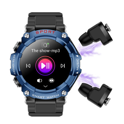 T96 1.52 inch Amoled Screen 2 in 1 Bluetooth Earphone Smart Watch(Blue) - Smart Watches by buy2fix | Online Shopping UK | buy2fix