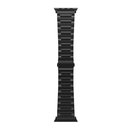 For Apple Watch SE 2022 44mm I-Shaped Titanium Watch Band(Black) - Watch Bands by buy2fix | Online Shopping UK | buy2fix