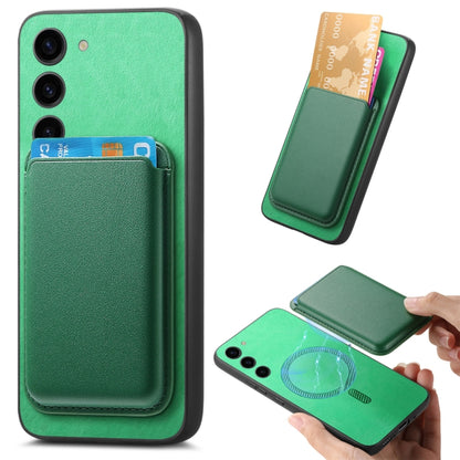 For Samsung Galaxy S23 5G Retro Magsafe Card Bag PU Back Cover Phone Case(Green) - Galaxy S23 5G Cases by buy2fix | Online Shopping UK | buy2fix