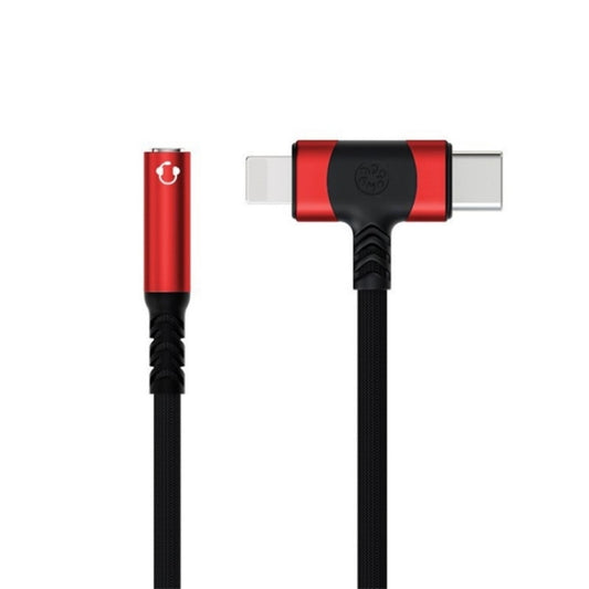 JS-65 Male to 3.5mm Audio Female Headphone Adapter Cable Cord(Red) - Cables by buy2fix | Online Shopping UK | buy2fix