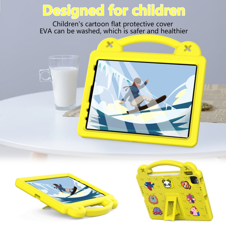 For iPad Air 11 2024 Handle Kickstand Children EVA Shockproof Tablet Case(Yellow) - iPad Air 11 2024 Cases by buy2fix | Online Shopping UK | buy2fix