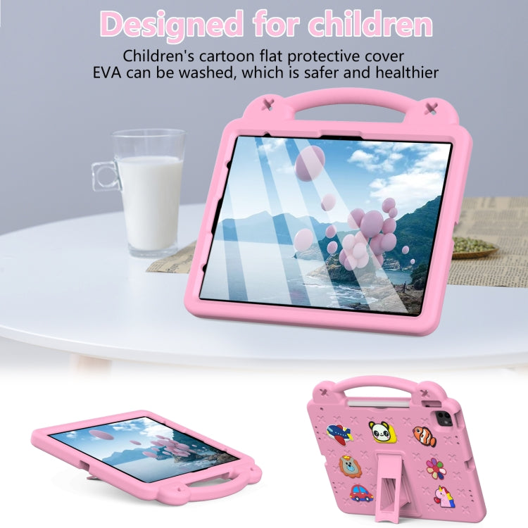 For iPad Air 13 2024 Handle Kickstand Children EVA Shockproof Tablet Case(Pink) - iPad Air 13 2024 Cases by buy2fix | Online Shopping UK | buy2fix