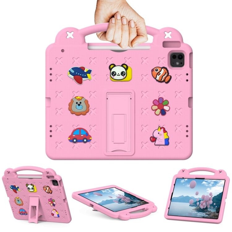 For iPad Air 13 2024 Handle Kickstand Children EVA Shockproof Tablet Case(Pink) - iPad Air 13 2024 Cases by buy2fix | Online Shopping UK | buy2fix