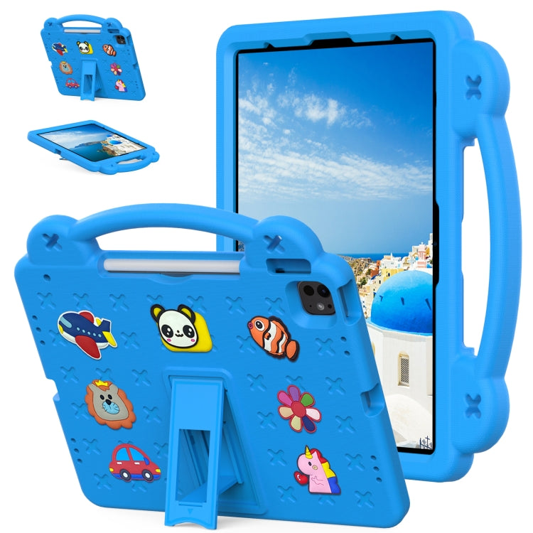 For iPad Pro 13 2024 Handle Kickstand Children EVA Shockproof Tablet Case(Sky Blue) - iPad Pro 13 2024 Cases by buy2fix | Online Shopping UK | buy2fix